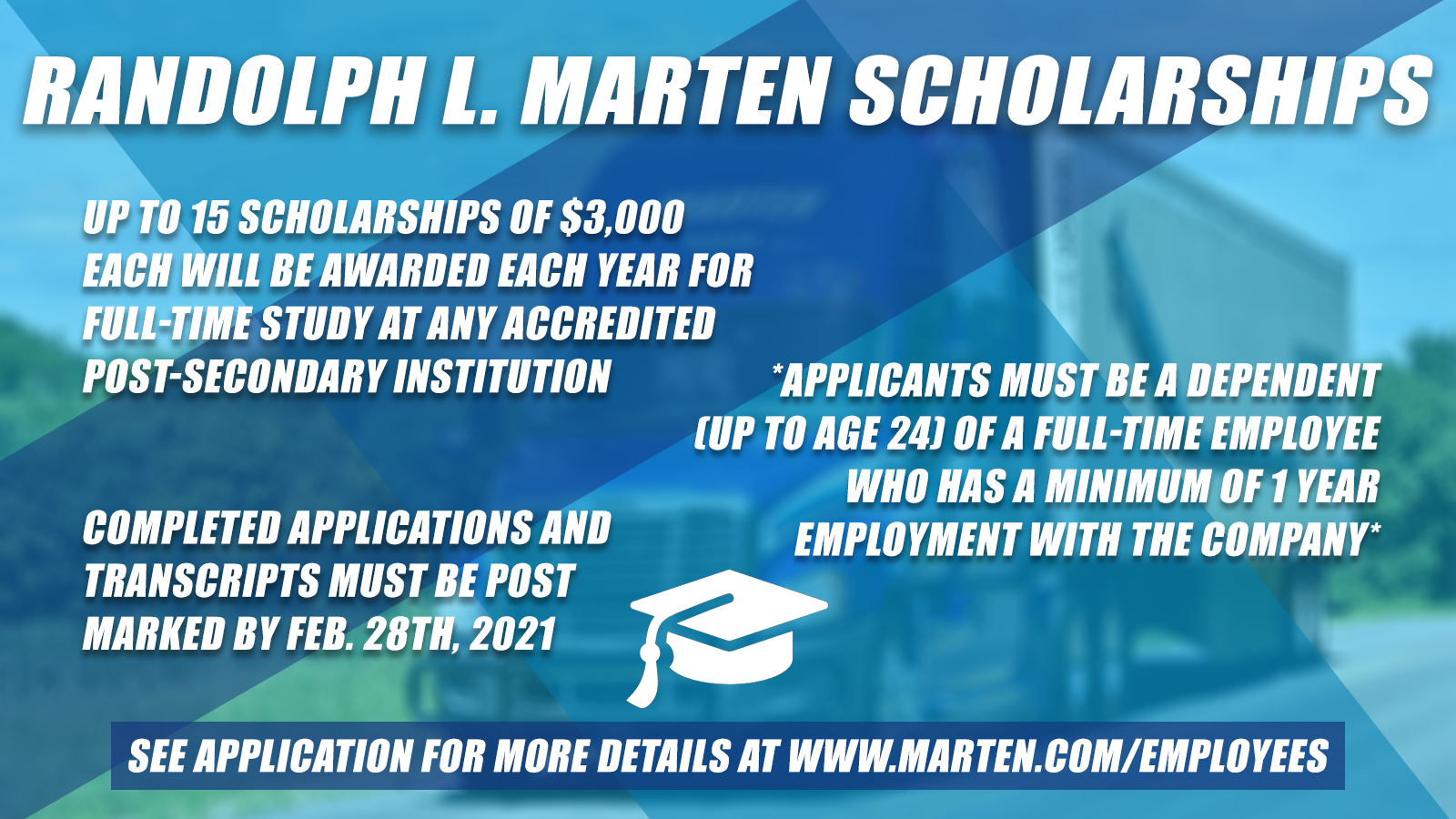 Randolph L Marten Scholarship Details 2021