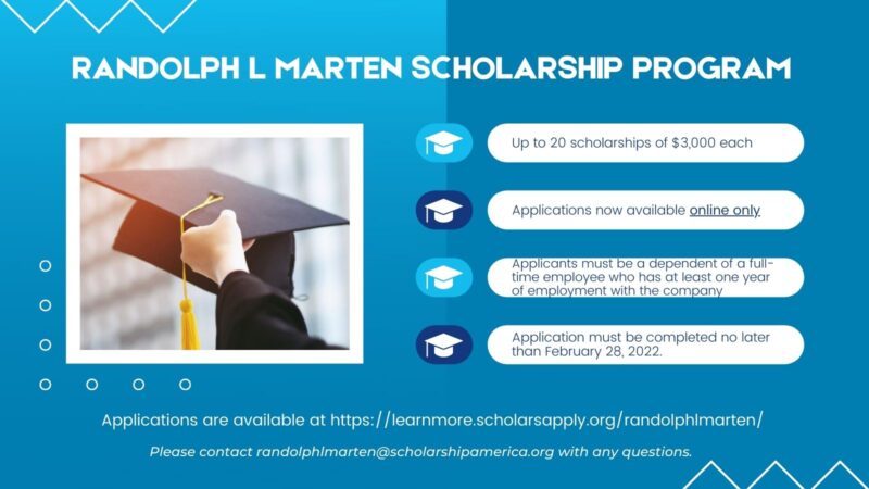 Randolph L Marten Scholarship 2022