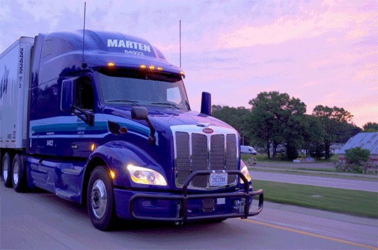 Marten truck driving on road